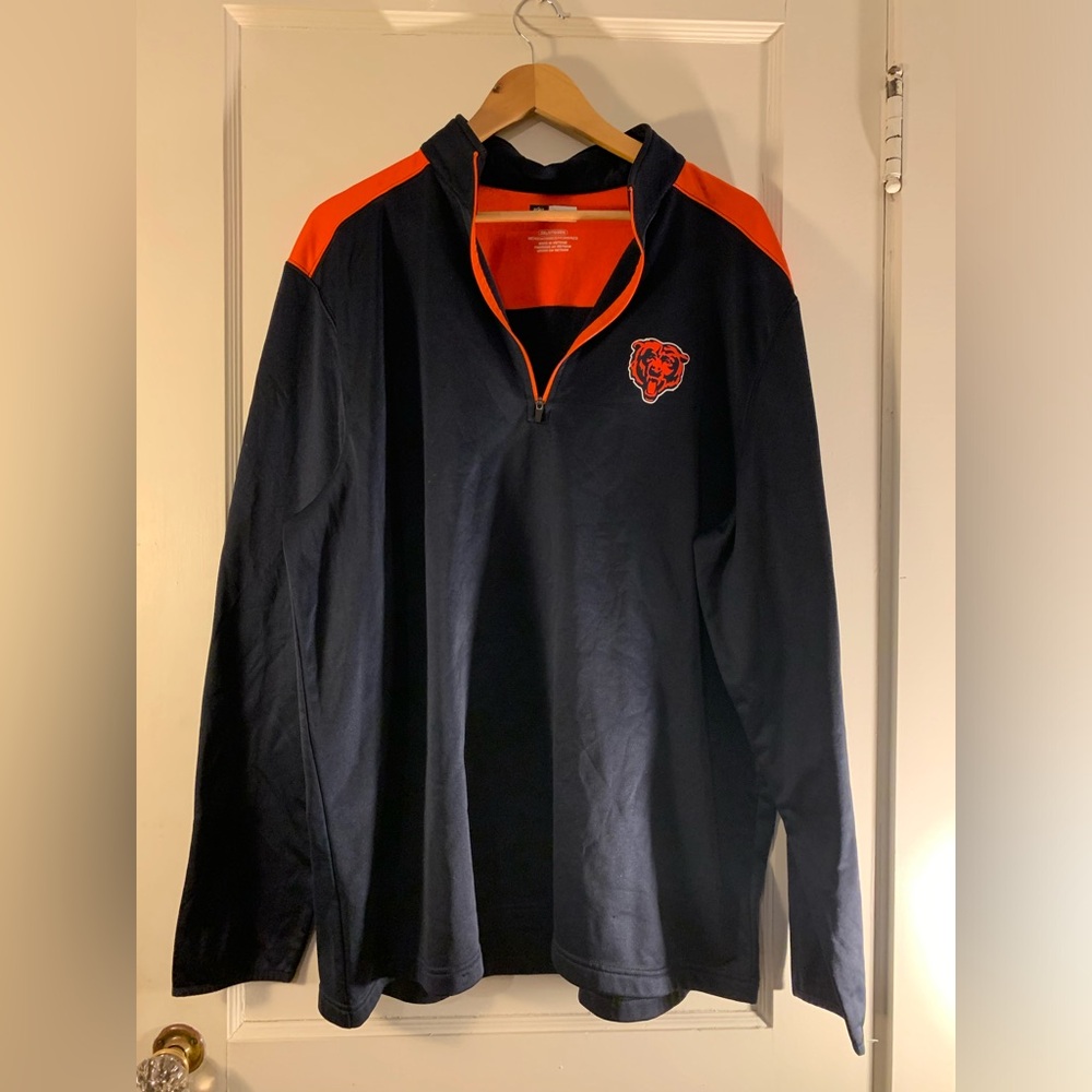 NWOT - Men's Navy Chicago Bears  Quarter-Zip Pullover Jacket